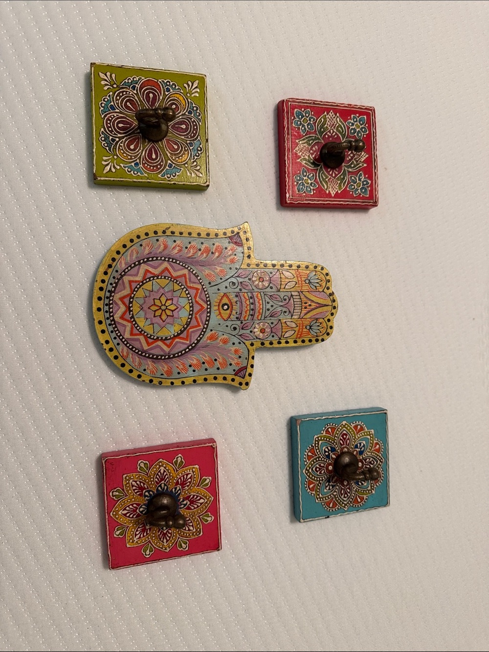Cost Plus World Market Multicolor Hamsa and Mandala Hook Set